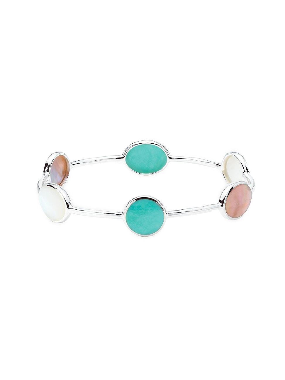 Womens Polished Rock Candy 6-Stone Isola Sterling Silver & Multi-Stone Bangle Product Image