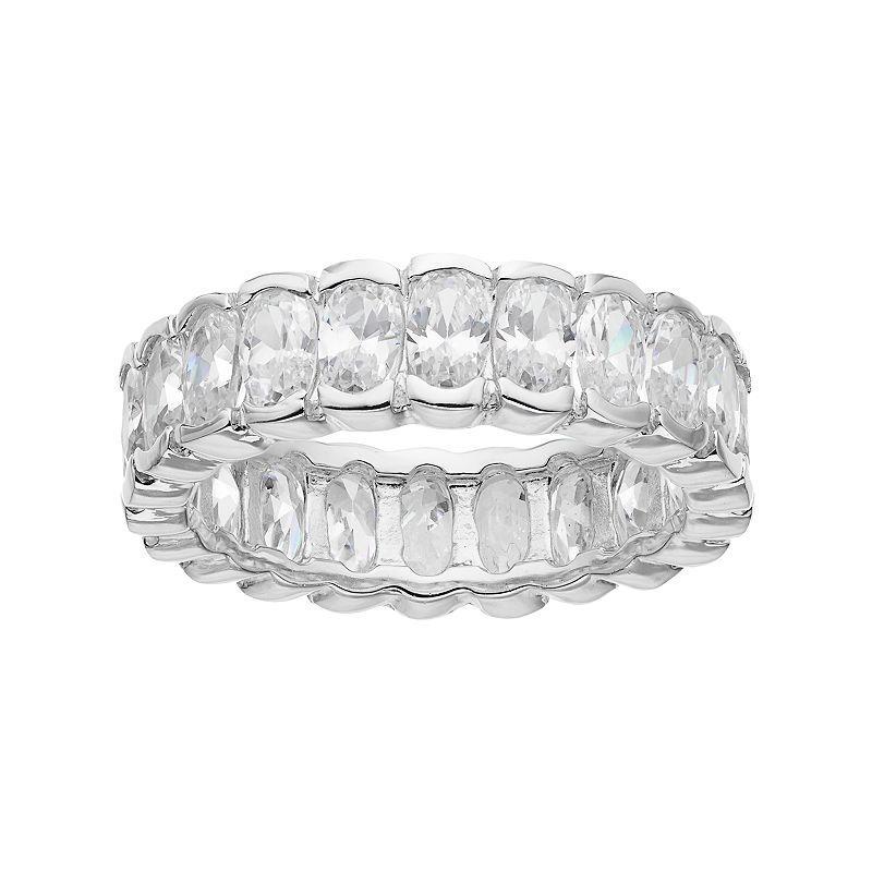 Sophie Miller Sterling Silver Cubic Zirconia Eternity Ring, Womens White Product Image