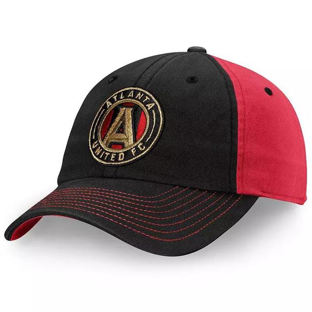 Mens Fanatics Branded Black/Burgundy Atlanta United FC Iconic Blocked Fundamental Adjustable Hat Product Image