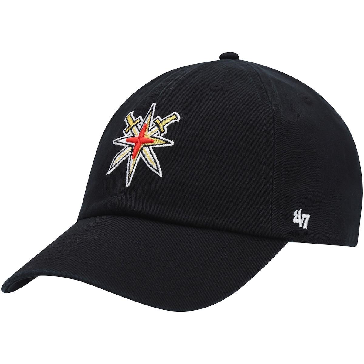 47 Mens Black Vegas Golden Knights Clean Up Adjustable Hat Product Image