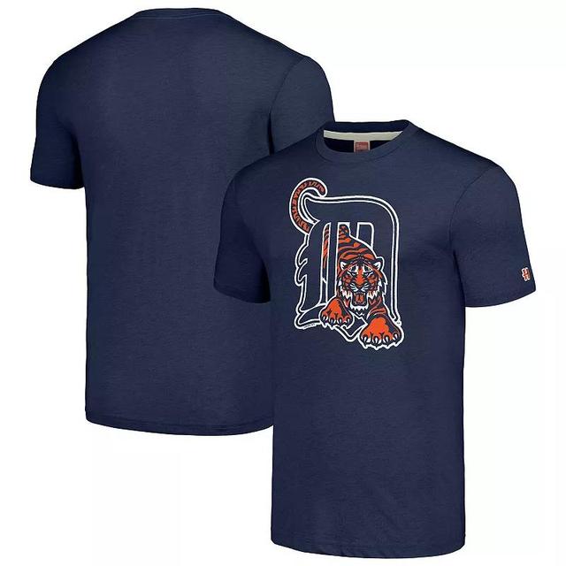 Homage Mens Navy Detroit Tigers Cooperstown Collection Hand-Drawn Logo Tri-Blend T-Shirt Product Image