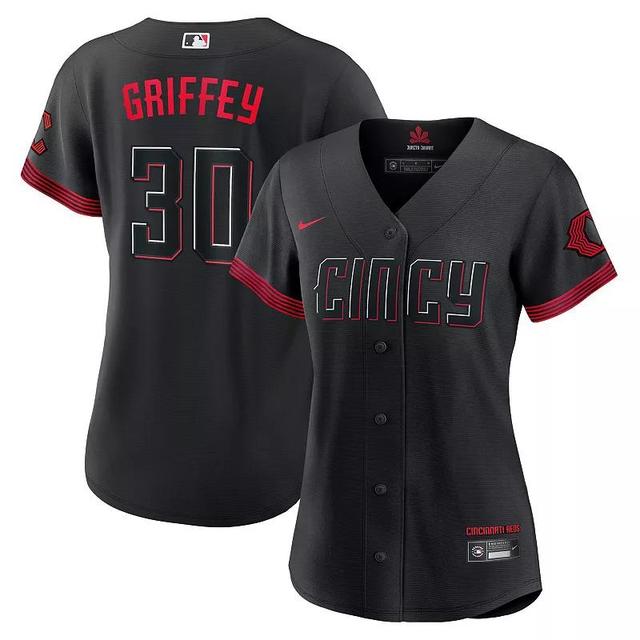 Womens Nike Ken Griffey Jr. Black Cincinnati Reds 2023 City Connect Replica Player Jersey Product Image