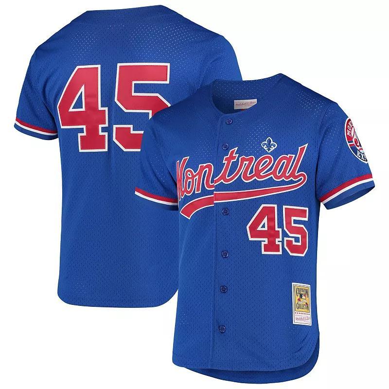 Mens Mitchell & Ness Pedro Martinez Blue Montreal Expos Cooperstown Collection Mesh Batting Practice Button-Up Jersey Product Image