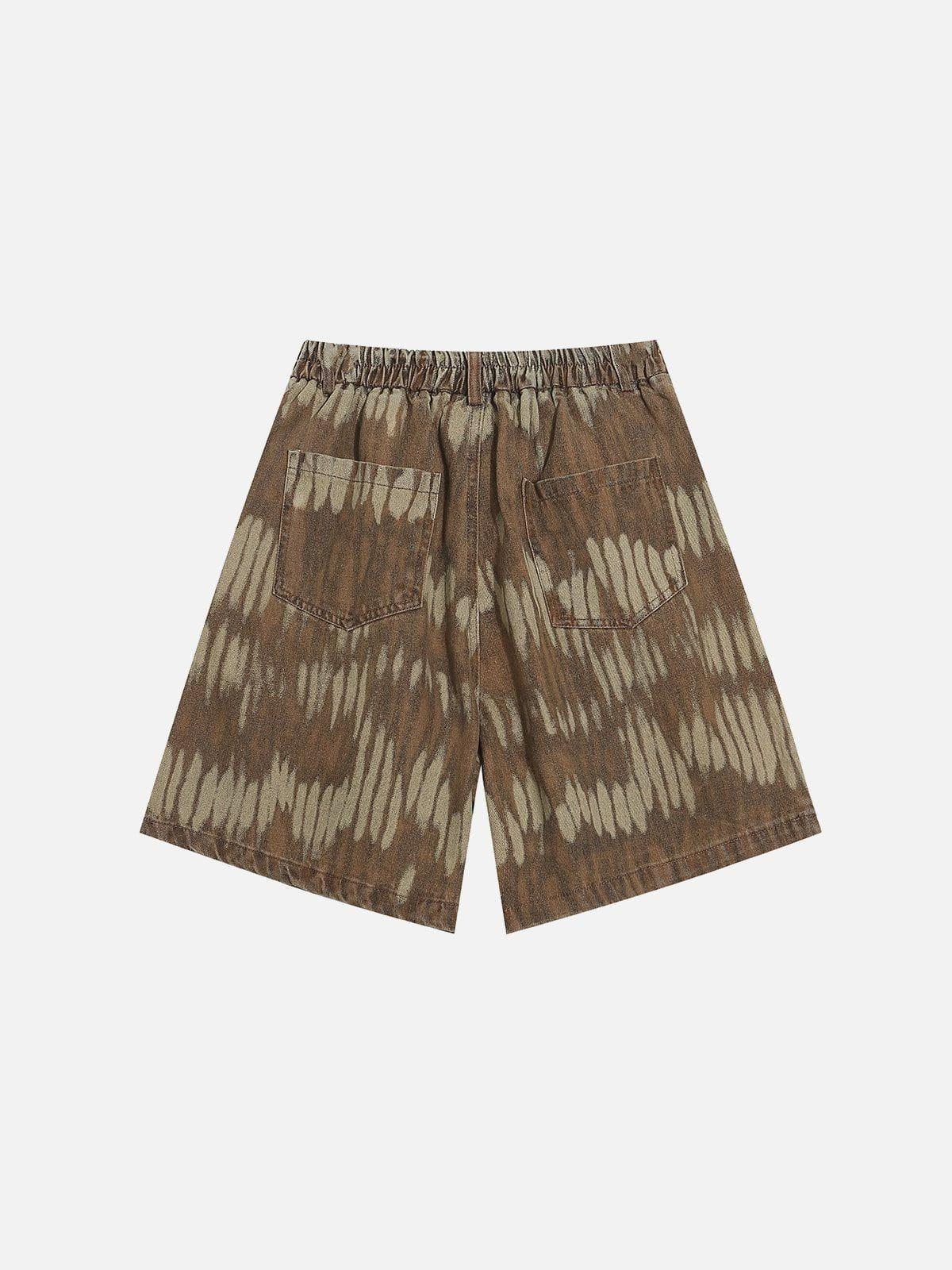 Aelfric Eden Leaf Pattern Washed Jorts Product Image