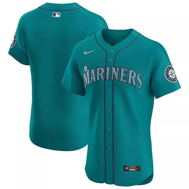 Mens Nike Aqua Seattle Mariners Alternate Vapor Premier Elite Patch Jersey Turquoise A Product Image