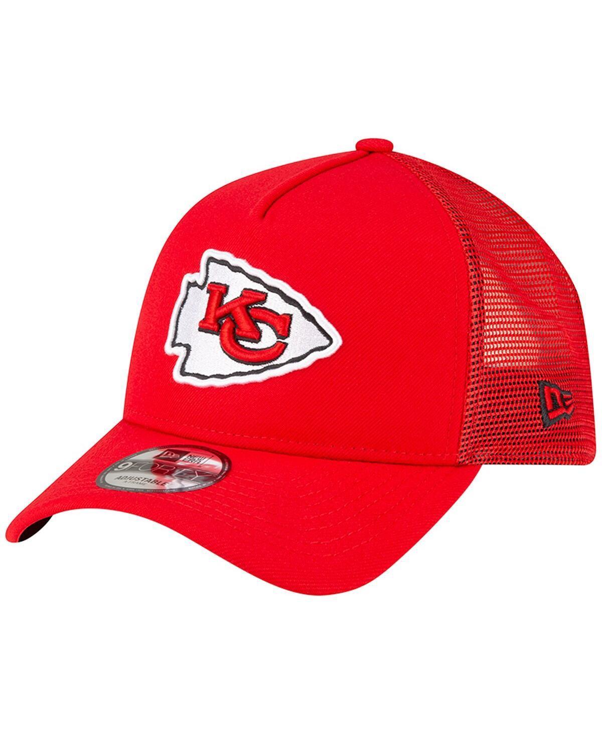 Mens New Era Kansas City Chiefs A-Frame Trucker 9FORTY Adjustable Hat Product Image