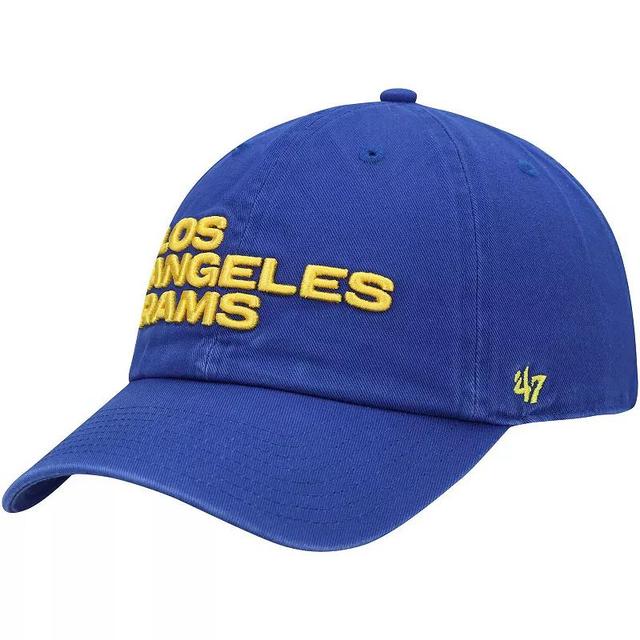 Mens 47 Royal Los Angeles Rams Clean Up Team Script Adjustable Hat Product Image