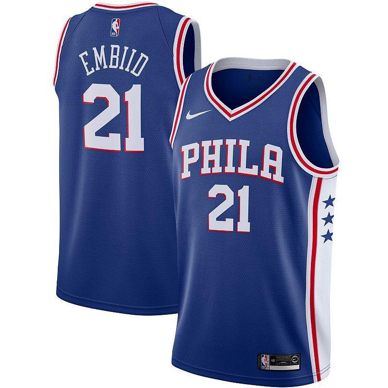 Nike Mens Joel Embiid Philadelphia 76ers Icon Swingman Jersey - Blue Product Image