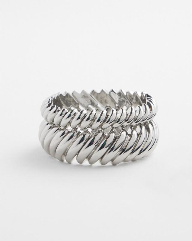 Silver Tone Stretch Bracelet Set Product Image