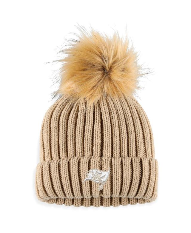 Womens Wear by Erin Andrews Tan Tampa Bay Buccaneers Neutral Cuffed Knit Hat with Pom Product Image