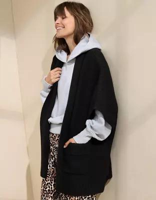 Aerie Shawl Collar Sweater Cape Product Image