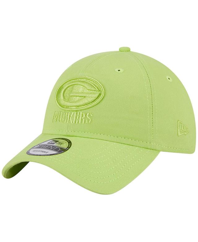 Mens New Era Neon Green Green Bay Packers Core Classic 2.0 Brights 9TWENTY Adjustable Hat Product Image