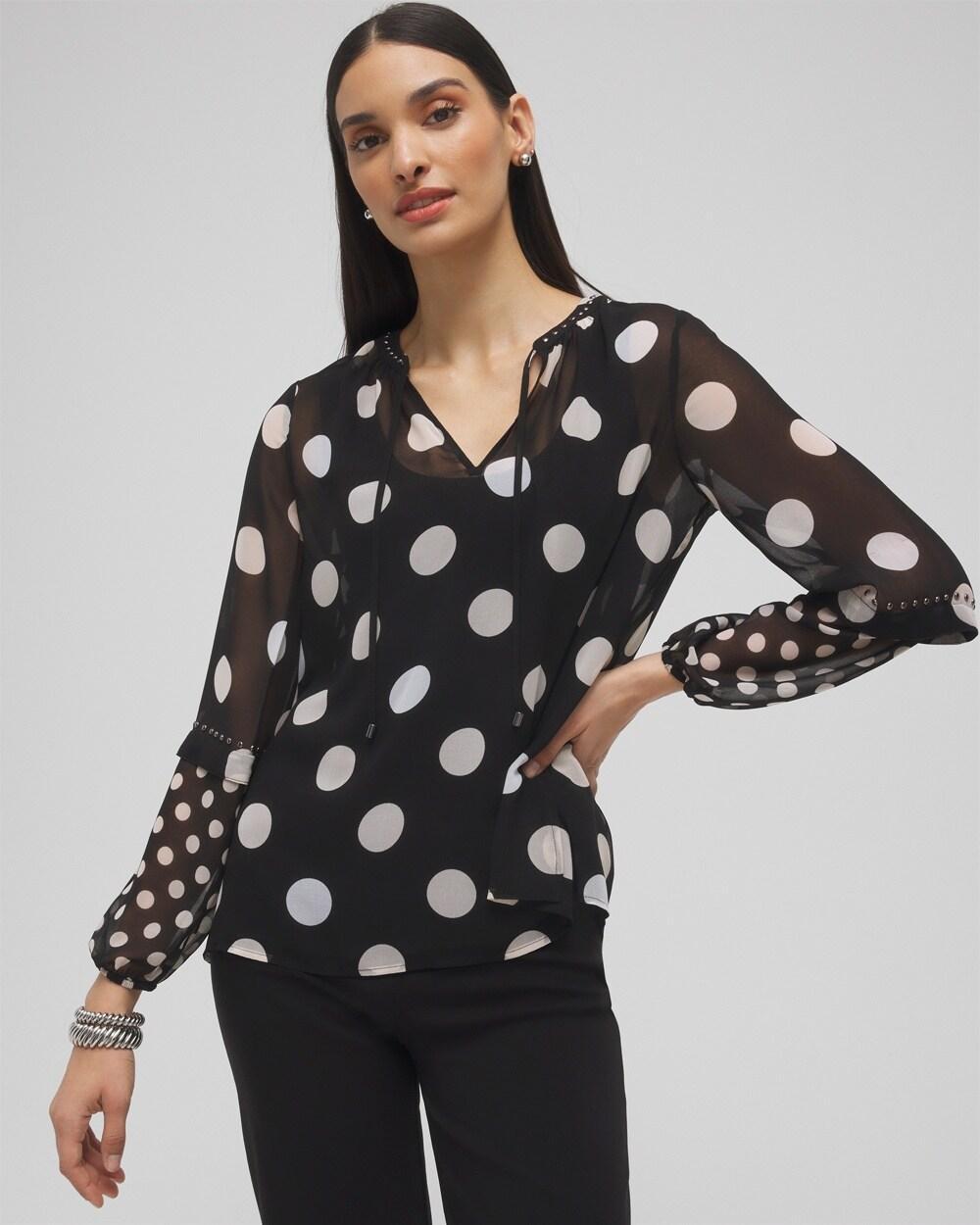 Studded Polka Dot Blouse Product Image