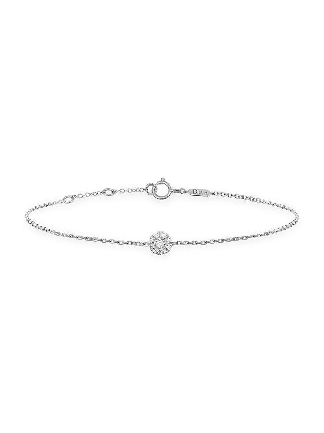 Womens Magic Touch 18K White Gold & Diamond Target Chain Bracelet Product Image