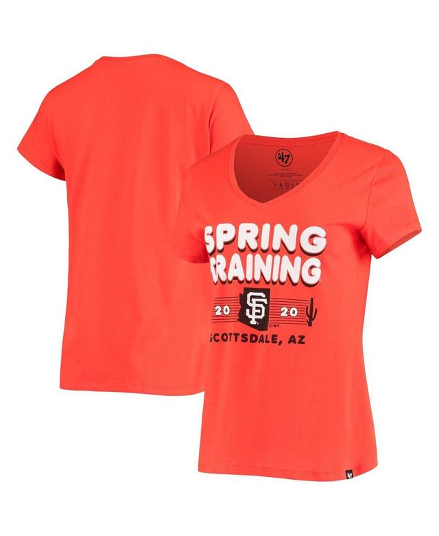 Womens 47 Brand Orange San Francisco Giants 2020 Spring Training Retro Bubble Rival V-Neck T-shirt Product Image