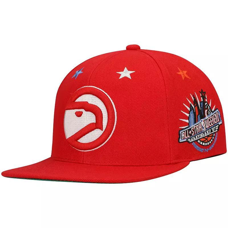 Mens Mitchell & Ness Red Atlanta Hawks Hardwood Classics 1997 Nba All-Star Weekend Top Star Snapback Hat Product Image