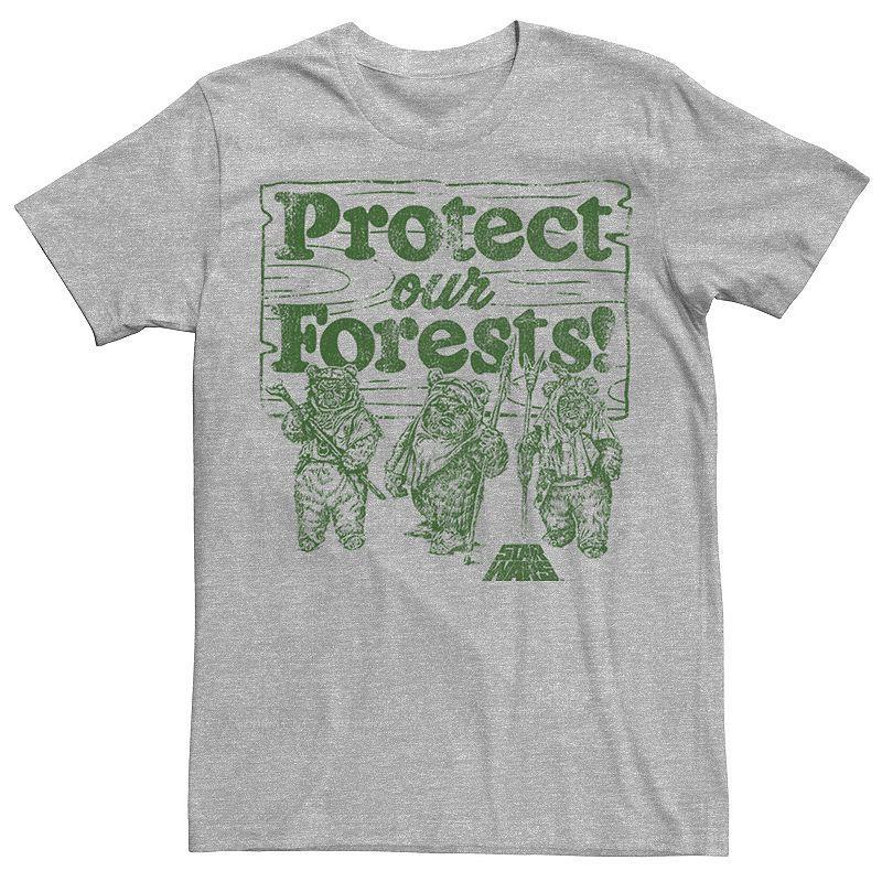 Mens Star Wars Ewoks Protect Our Forests Camp Tee Athletic Grey Product Image