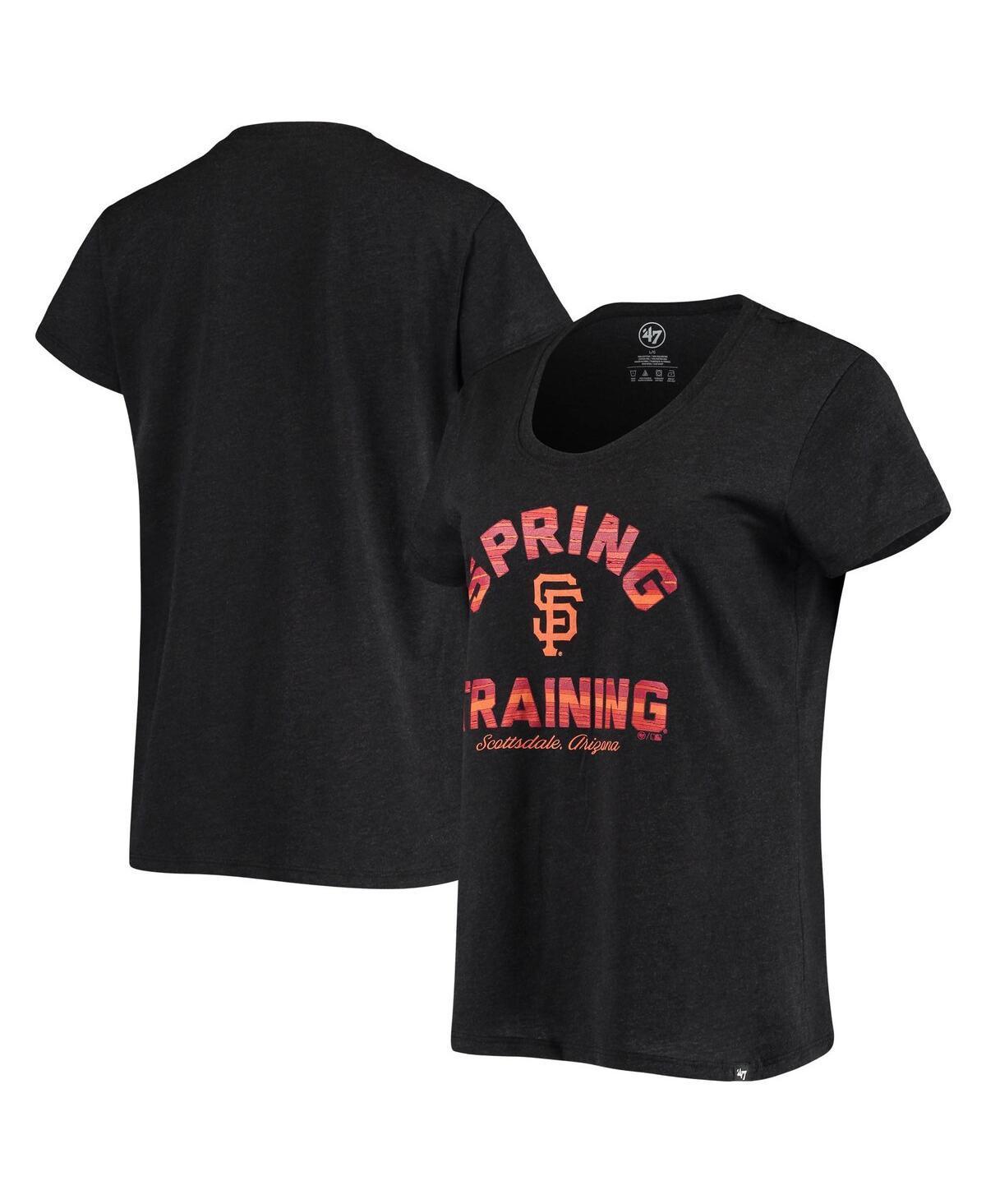 Womens 47 Brand Heathered Black San Francisco Giants Spring Training Arch Scoop Neck T-shirt Product Image