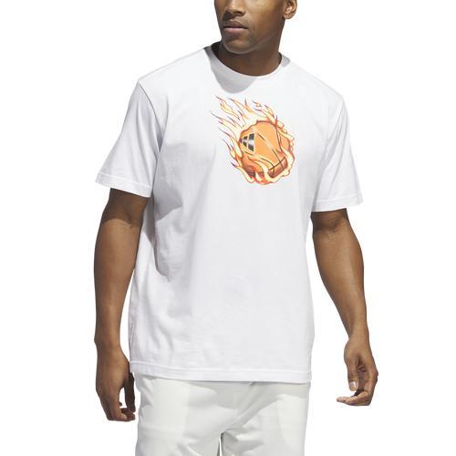 adidas Mens adidas On Fire Short Sleeve T-Shirt - Mens White/Multi Product Image