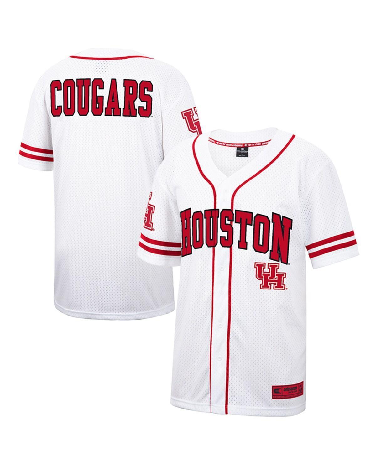 Mens Colosseum White, Red Houston Cougars Free Spirited Baseball Jersey - White, Red Product Image