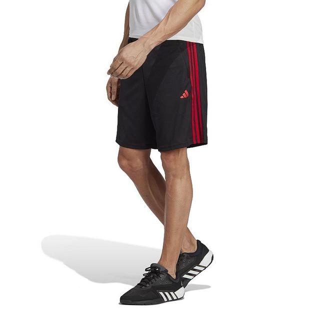 Big & Tall adidas Train Essentials Piqu 3-Stripes Training Shorts, Mens Black Better Red Product Image