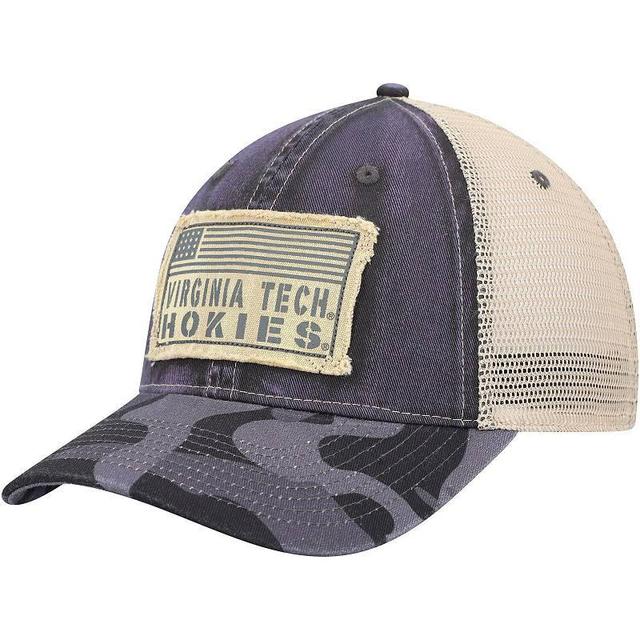 Mens Colosseum Charcoal Virginia Tech Hokies OHT Military Appreciation United Trucker Snapback Hat Product Image