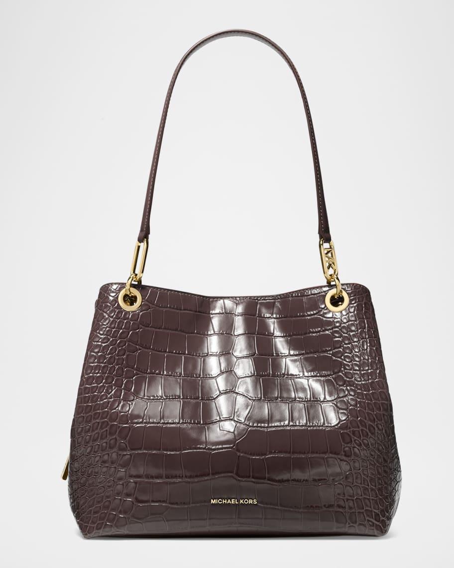 Kensington Croc-Embossed Leather Shoulder Bag Product Image