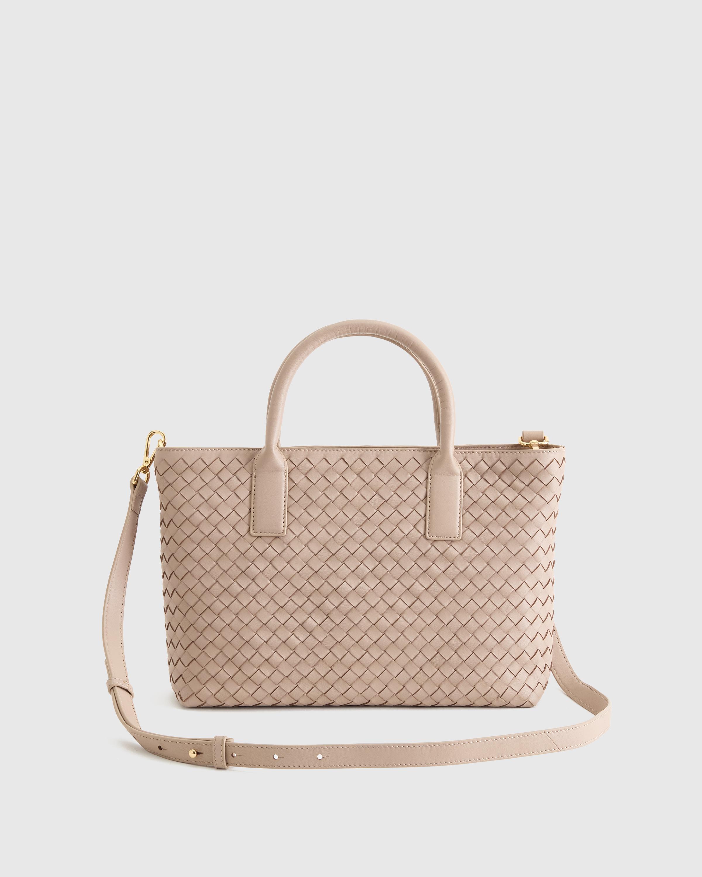 Italian Leather Handwoven Crossbody Tote Product Image