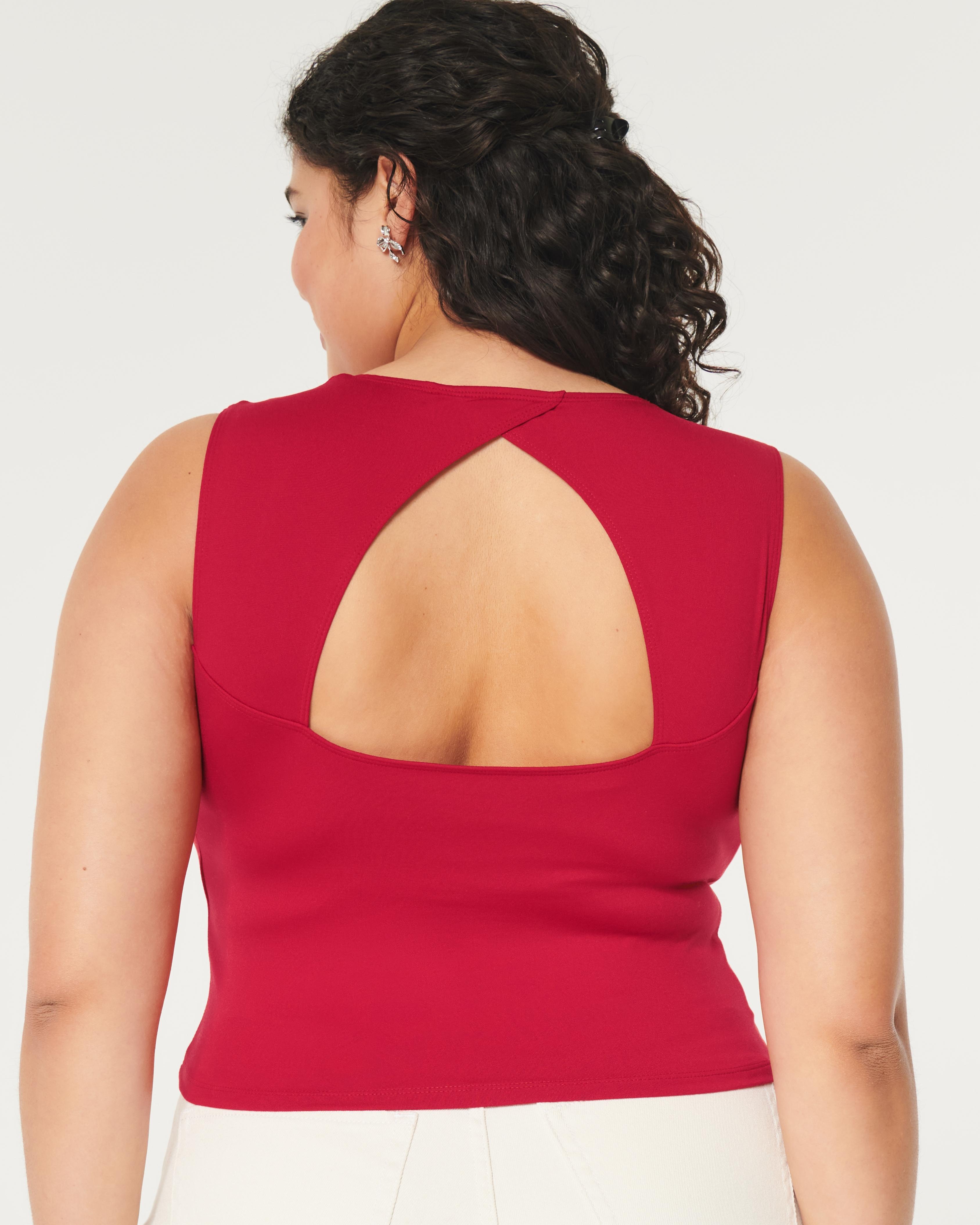 Soft Stretch Seamless Fabric Open Back Top Product Image