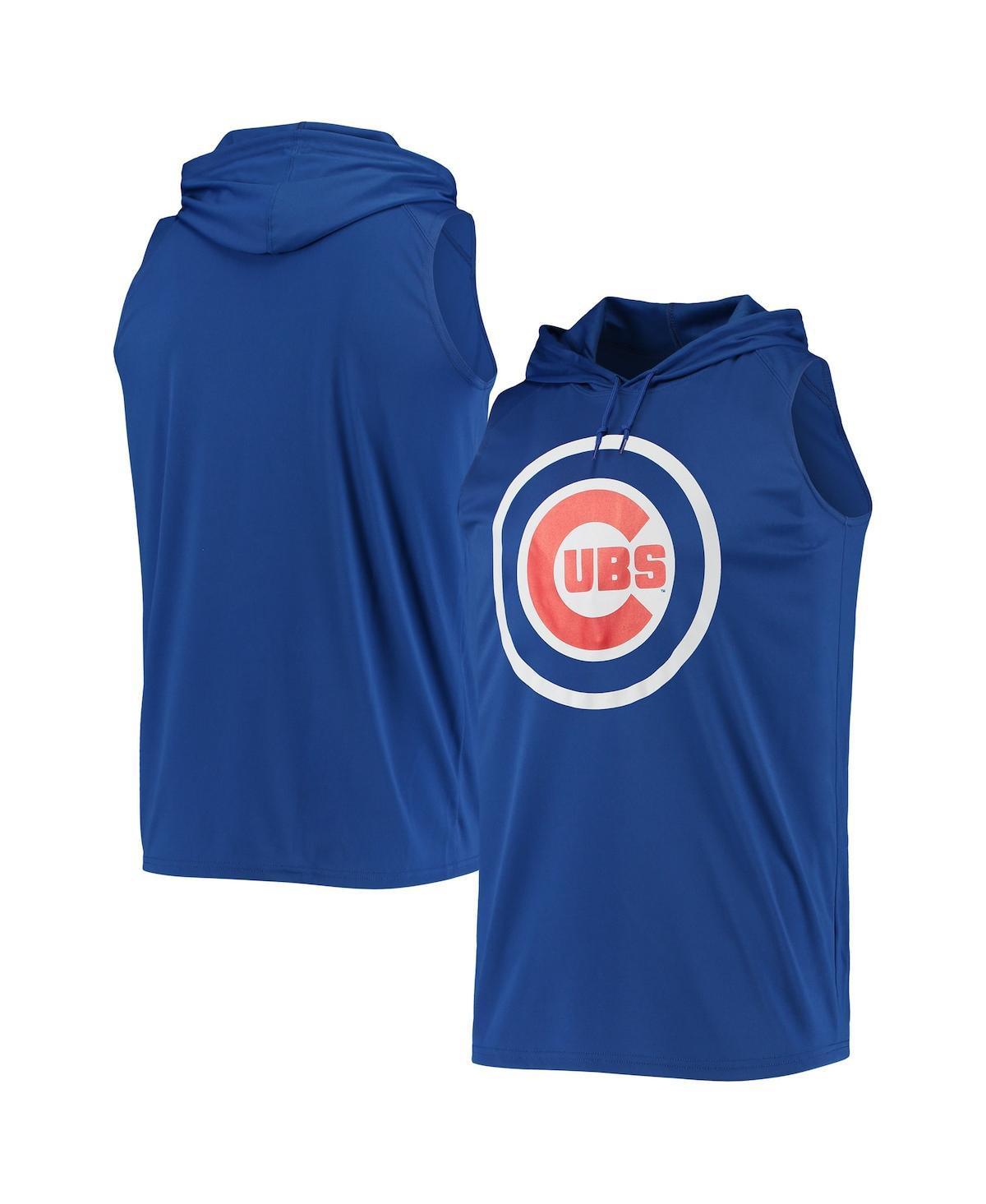 Mens Stitches Royal Chicago Cubs Sleeveless Pullover Hoodie Product Image