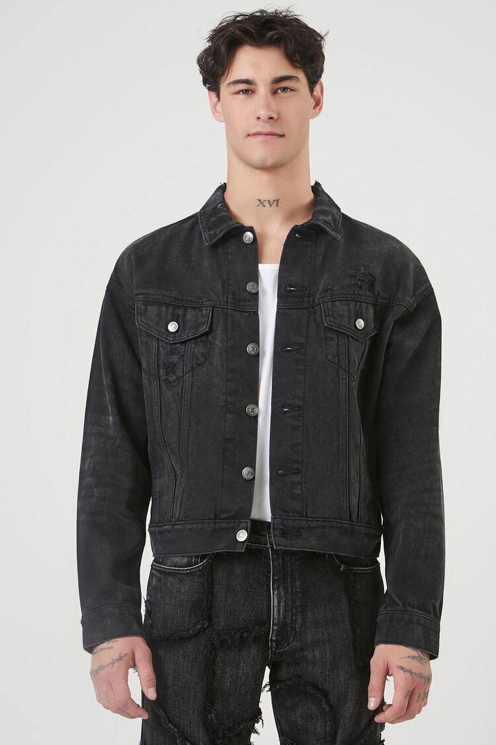 Distressed Denim Trucker Jacket | Forever 21 Product Image