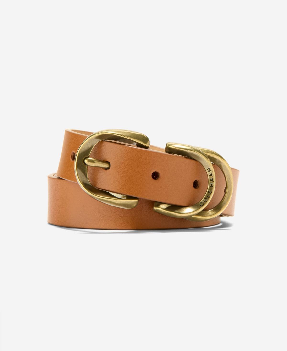 Cole Haan Womens Genuine Leather Sculptured Harness Buckle Belt Product Image