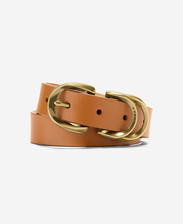 Cole Haan Womens Genuine Leather Sculptured Harness Buckle Belt Product Image