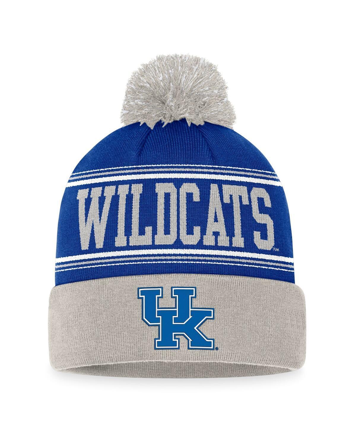 Mens Top of the World Royal Kentucky Wildcats Draft Cuffed Knit Hat with Pom Product Image