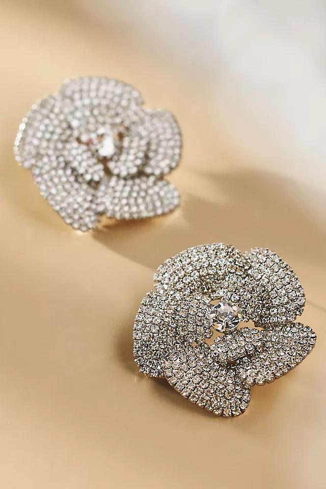 Rhinestone Floral Earrings Product Image