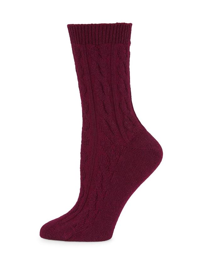 Womens Cable-Knit Cashmere Socks Product Image