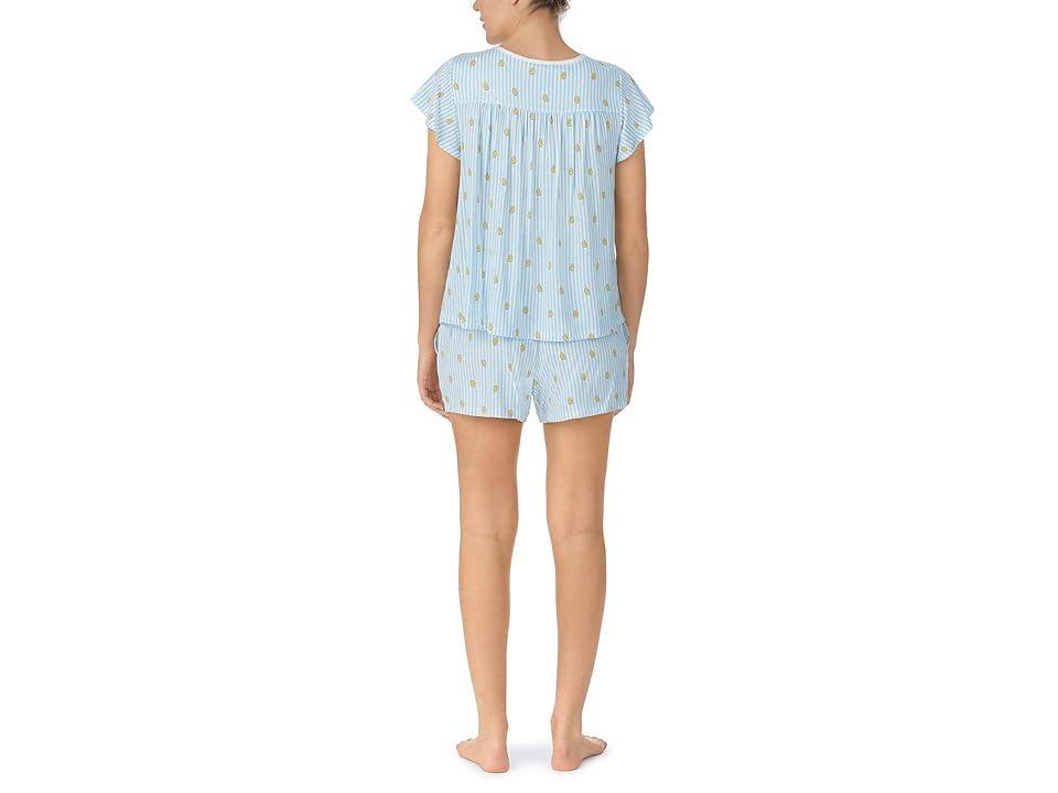 Kate Spade New York Modal Jersey Short Sleeve Short PJ Set (Lemon Stripe) Women's Pajama Sets Product Image