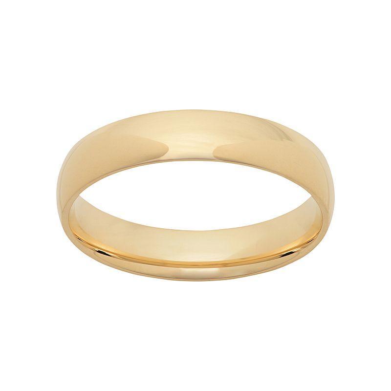 14k Gold Wedding Band, Mens Yellow Product Image