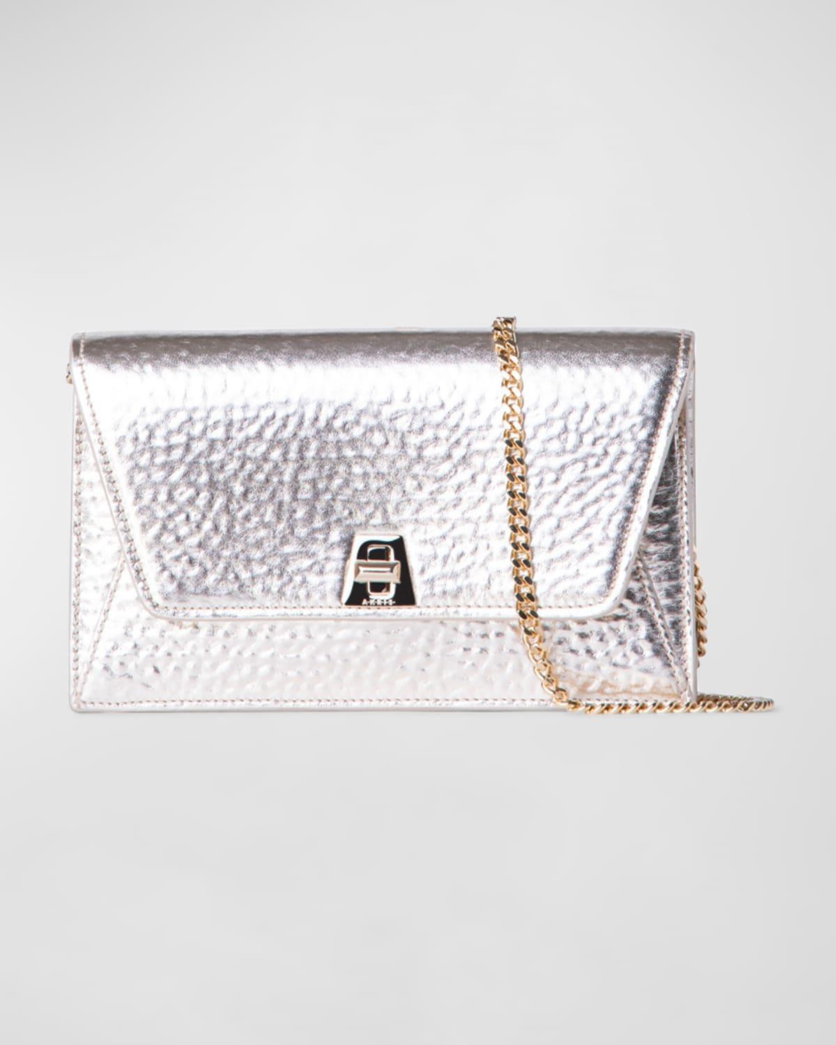 Womens Anouk Metallic Leather Envelope Crossbody Bag Product Image