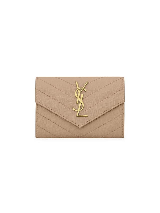 Womens Cassandre Matelass Small Envelope Wallet in Grain de Poudre Embossed Leather Product Image