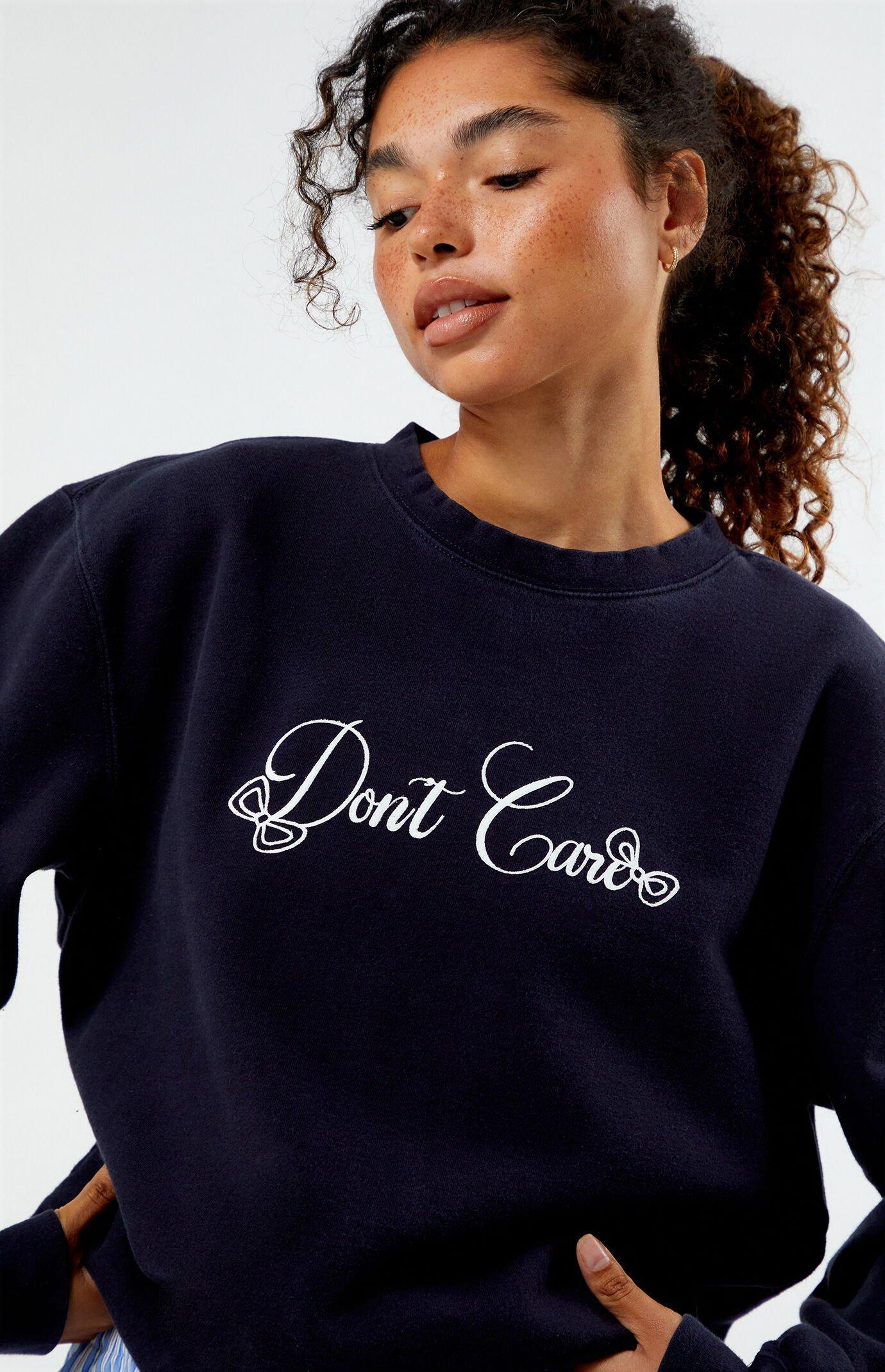 Women's Don't Care Crew Neck Sweatshirt Product Image