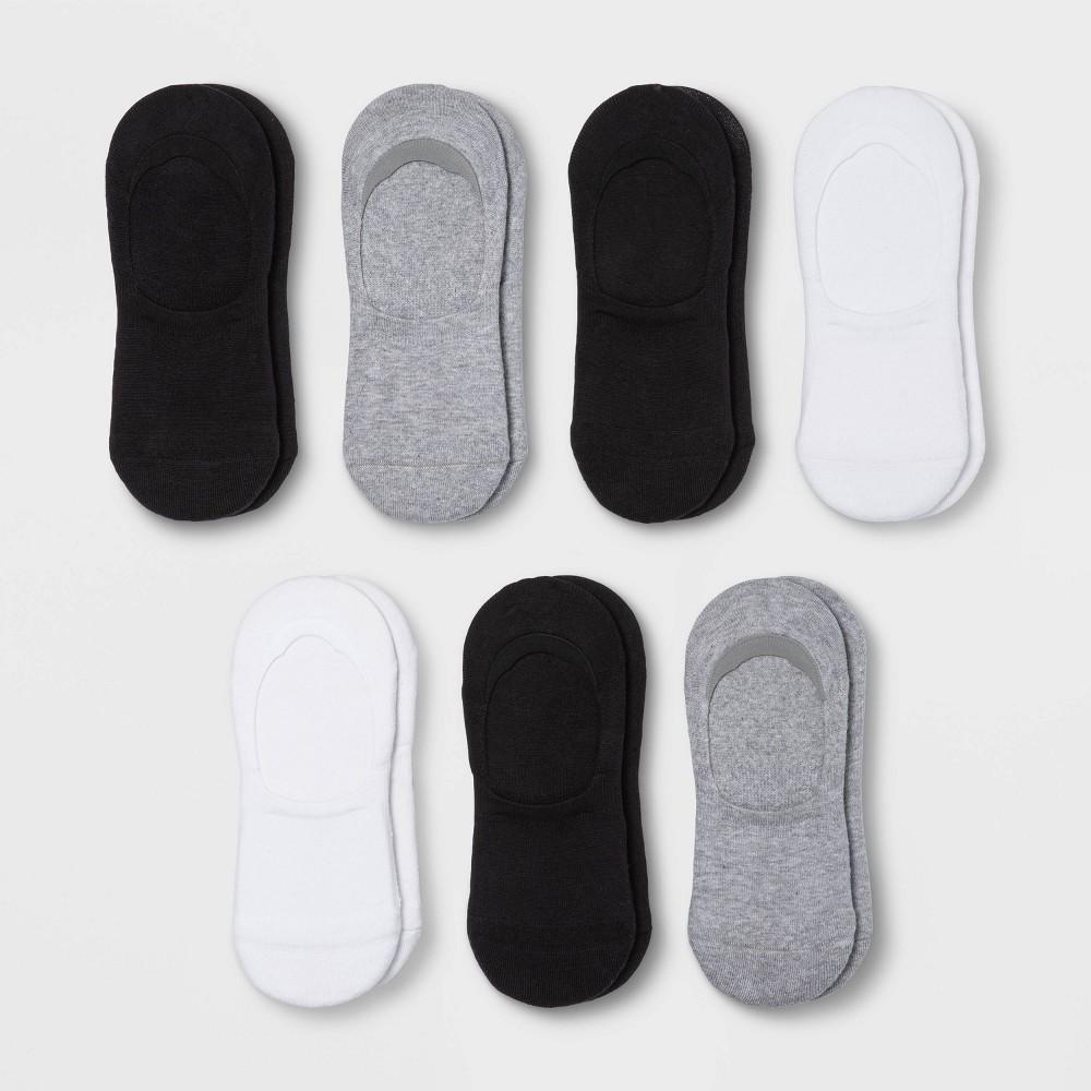 Womens Cushioned 6+1 Bonus Pack Liner Athletic Socks - All In Motion White/Heather /Black 4-10 Product Image