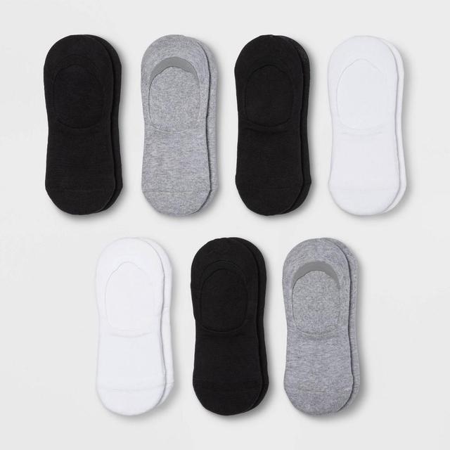 Womens Cushioned 6+1 Bonus Pack Liner Athletic Socks - All in Motion White/Heather Gray/Black 4-10 Product Image