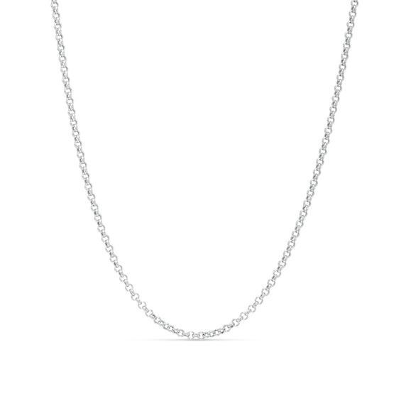 Men's 2.3mm Rolo Chain Necklace in 14K White Gold - 30" Product Image