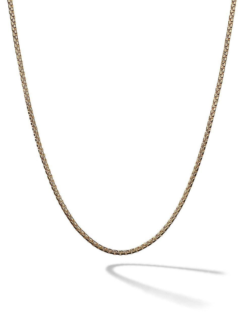 Mens Box Chain Necklace in 18K Yellow Gold Product Image