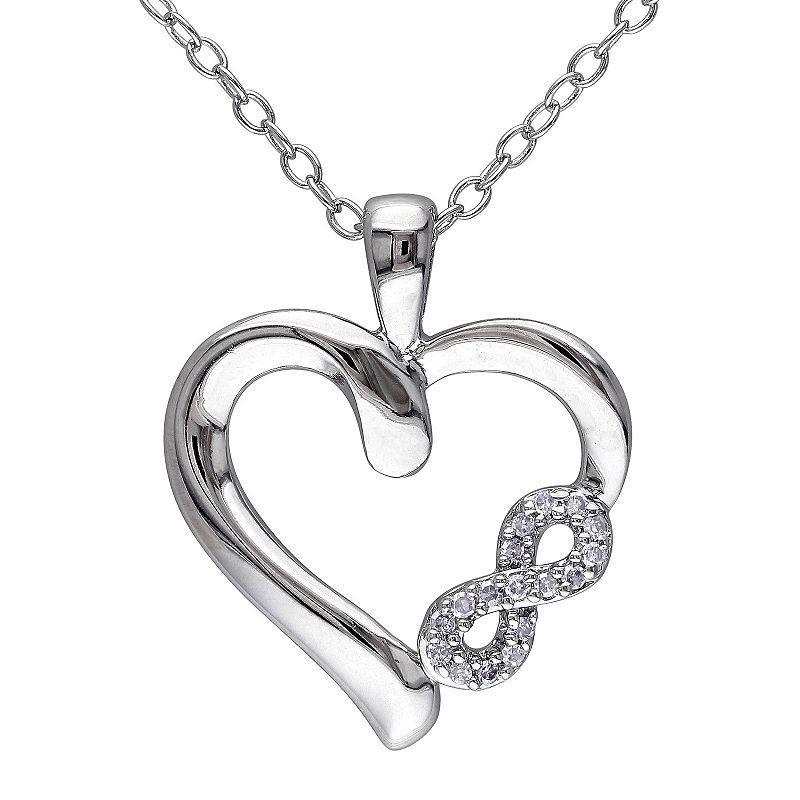 Stella Grace Sterling Silver Diamond Accent Infinity Heart Pendant Necklace, Womens Product Image