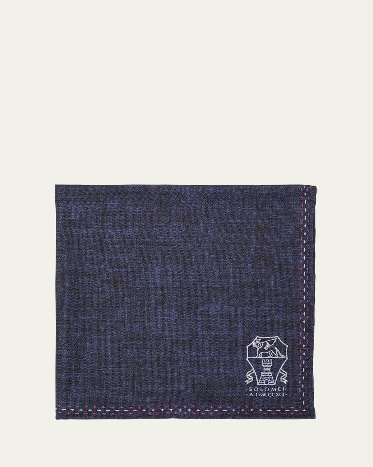 Mens Silk Pocket Square with Logo Product Image