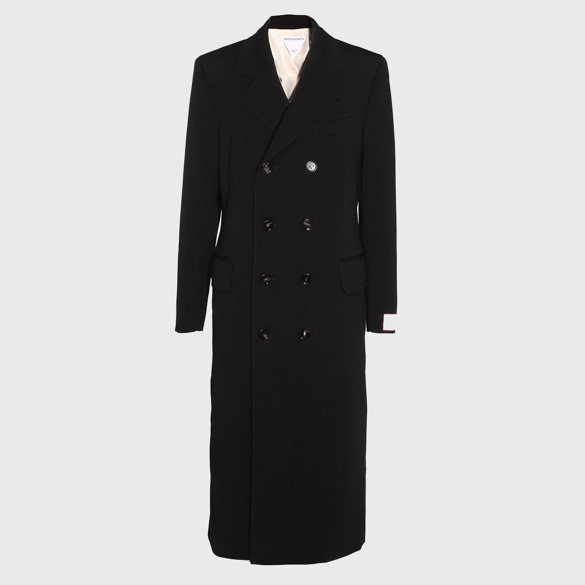 Women's Matt Fluid Viscose Jersey Coat in Black Product Image