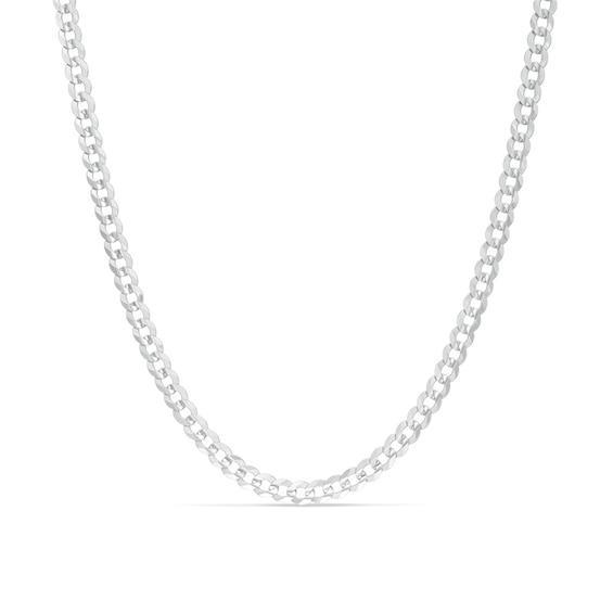 Men's 3.6mm Curb Chain Necklace in 14K White Gold - 30" Product Image