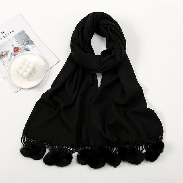 Plain Pom Pom Scarf Product Image